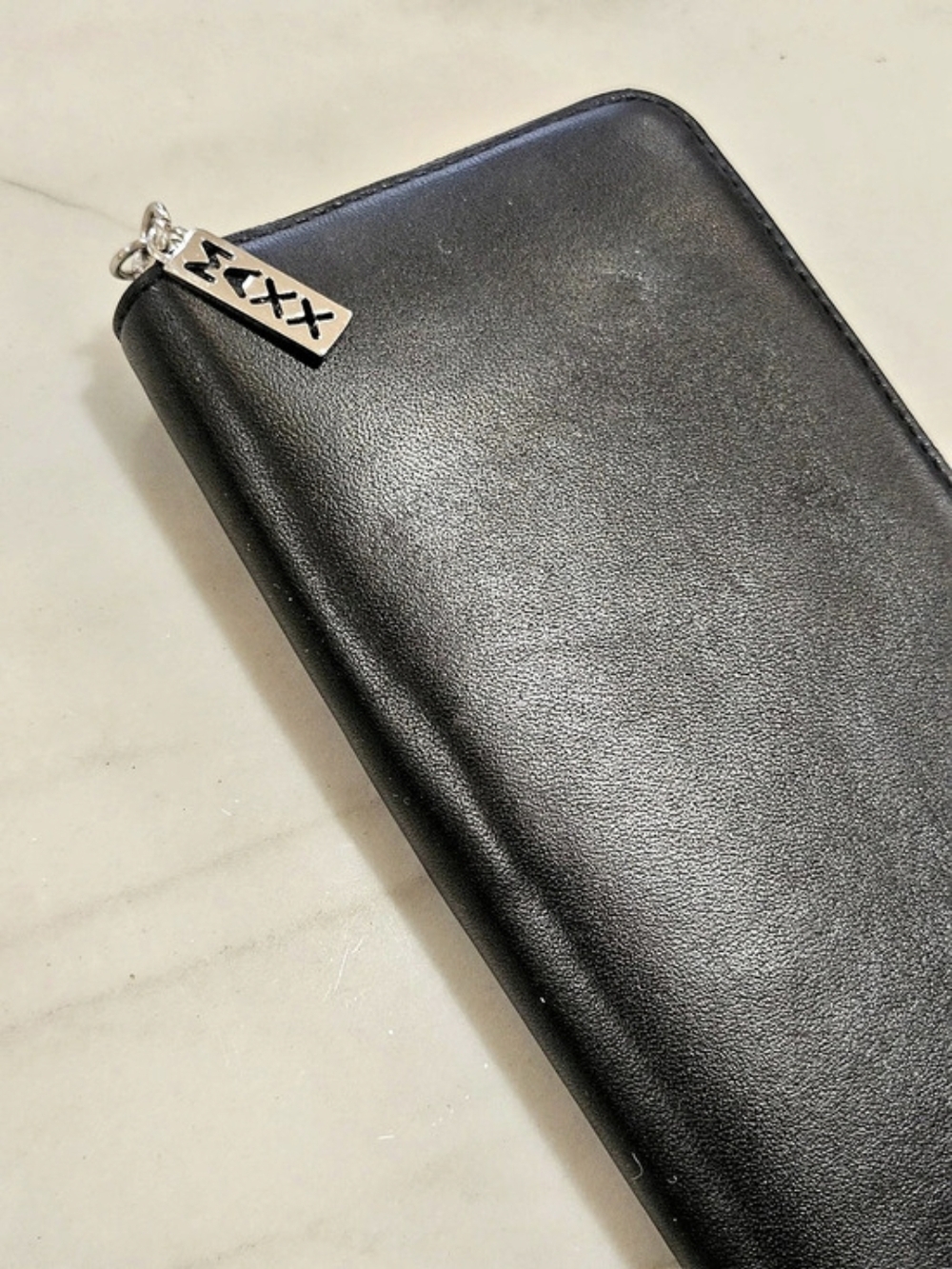 Maxx New York Y2K Black Genuine Leather Bifold Wallet with Removable Insert